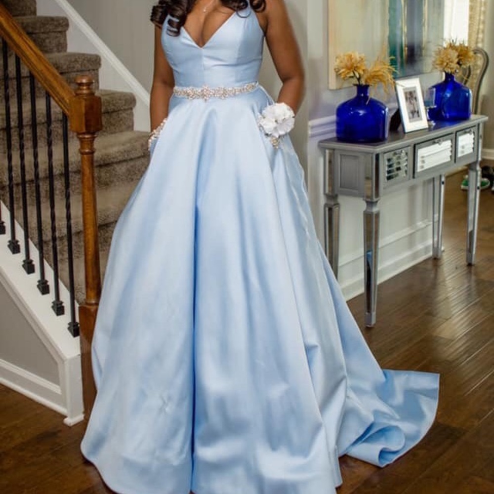 Powder Blue Sherri Hill Prom Gown